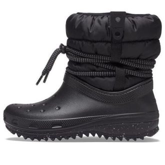 Botas Crocs Classic Neo Puff Luxe para mujer, color negro, 207312-001