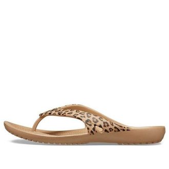 Chanclas Crocs Kadee ll con estampado de leopardo marrón 206398-98R