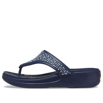 Chanclas Crocs Monterey con cuentas para mujer, azul oscuro, 206851-410