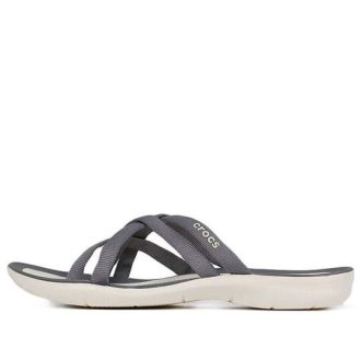 Chanclas Crocs para playa y piscina para mujer, color gris, 205479-0CT
