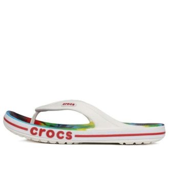 Chanclas Crocs Tie Dye con estampado unisex blancas 206358-94S