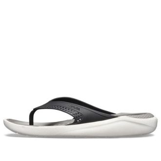 Chanclas de playa Crocs LiteRide, color negro y gris, 205182-05M