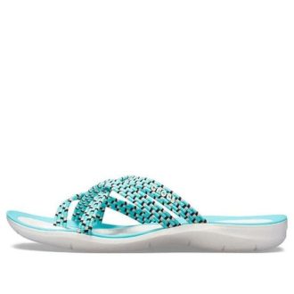Chanclas de punto Crocs (WMNS) Azul Blanco 205728-4DY