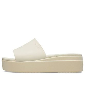 Crocs (mujeres) Brooklyn Slide «Blanco Beige» 208728-2Y2