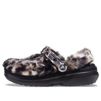Crocs (mujeres) Classic Fur Sure «Lined Animal Oreo» 207303-0C4