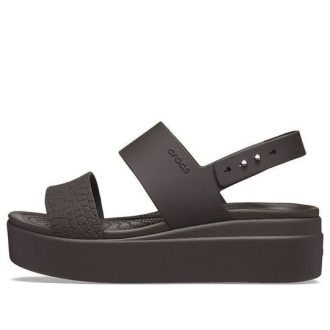 Crocs (mujeres) Sandalias Brooklyn Croco Low Espresso «Marrón» 208585-206