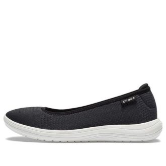 Crocs (WMNS) Reviva Cozy – Zapatillas deportivas informales transpirables de caña baja, color negro y blanco 205880-066