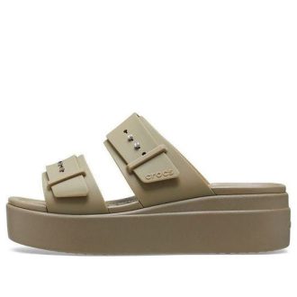 Crocs (WMNS) Sandalias de cuña baja Brooklyn «Beige» 207431-260