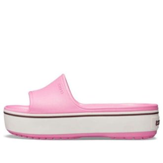 Pantuflas Crocband Platform Slide de suela gruesa en color rosa 205631-6QF