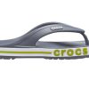 Pantuflas Crocs Bayaband Flip antideslizantes, informales, resistentes al desgaste, color gris y verde, 205393-0A3