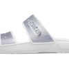 Pantuflas Crocs Classic Casual Fashion Unisex Plateadas 207769-90H