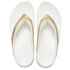 Pantuflas Crocs de suela gruesa para mujer, color blanco y dorado, 206919-100 Pantuflas Crocs de suela gruesa para mujer, color blanco y dorado, 206919-100