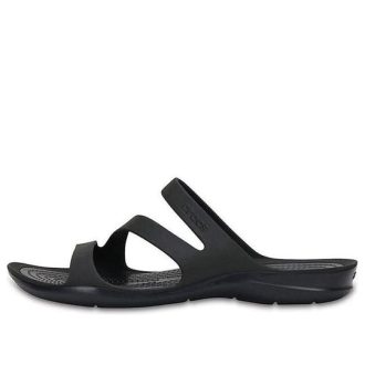 Pantuflas Crocs Swiftwater para mujer, color negro, 203998-060