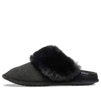 Pantuflas de piel estilo mule Crocs (mujeres) «Negro» 205394-001