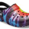 Pantuflas deportivas Crocs Classic Tie Dye para mantener el calor y la comodidad, unisex, moradas y rojas 206341-988