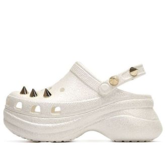 Pantuflas deportivas de playa para mujer Crocs, color blanco, 206783-100