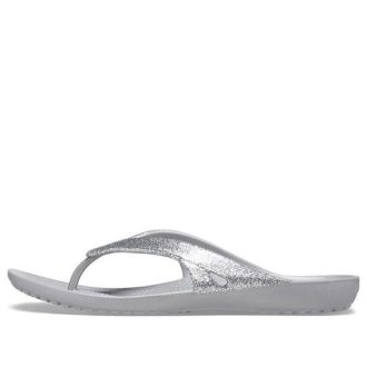 Pantuflas deportivas minimalistas y acogedoras Crocs Kadee II unisex plateadas 207314-040