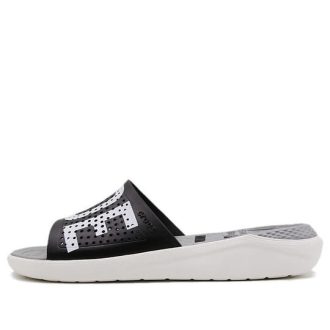Pantuflas unisex Crocs LiteRide LOGO negras «Black White» 205562-066