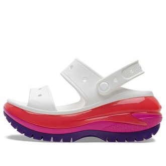 Sandalia Crocs Classic Mega Crush para mujer, color blanco, rojo y morado, 207989-94S