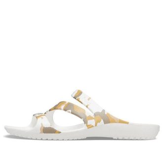 Sandalias casuales Crocs Kadee para mujer, color blanco camuflaje, 206894-960