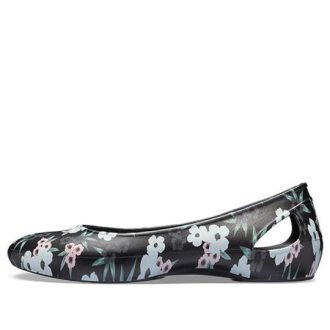 Sandalias con estampado Crocs Larua para mujer, color negro, 205865-98F