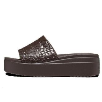 Sandalias Crocs Brooklyn Croco Shine Slide «Espresso» 209253-206 (mujeres)