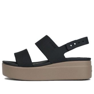 Sandalias Crocs Brooklyn de suela gruesa negras (mujeres) 206453-07H