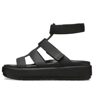 Sandalias Crocs Brooklyn Luxe Gladiator para mujer, color negro, 209557-060