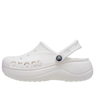 Sandalias Crocs Classic Baya con plataforma para mujer, color blanco, 208186-100