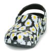 Sandalias Crocs Classic Clo Daisy con estampado completo unisex, color negro, 206375-0ZI