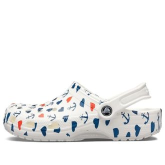 Sandalias Crocs Classic Clog con estampado blanco y azul 206053-94S