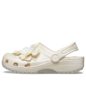 Sandalias Crocs Classic Clog con flores 3D blancas (mujeres) 205587-159