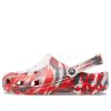Sandalias Crocs Classic Clog Marble Beach Sports unisex, color rojo y blanco, 206867-884