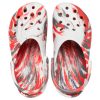 Sandalias Crocs Classic Clog Marble Beach Sports unisex, color rojo y blanco, 206867-884