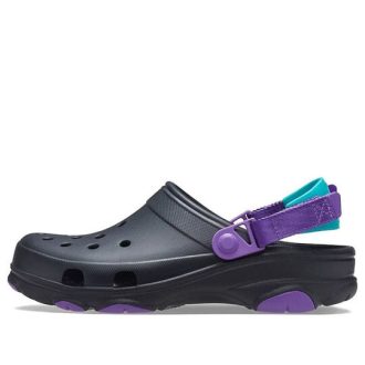 Sandalias Crocs Classic Clog negras y moradas «Black Purple» 206340-09V
