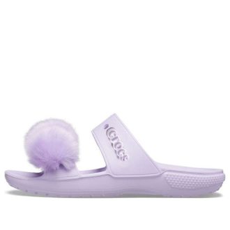 Sandalias Crocs Classic Fur Sure Slip-On para mujer, color lila, 207405-530