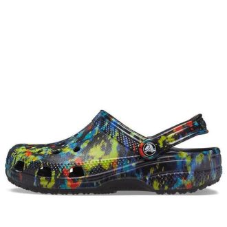 Sandalias Crocs Classic Tie Dye con estampado Crocs Beach unisex en azul vaquero 205453-4SW
