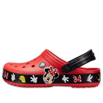 Sandalias Crocs Crocband de Mickey Mouse, unisex, resistentes al desgaste, color rojo y negro, 204936-90H