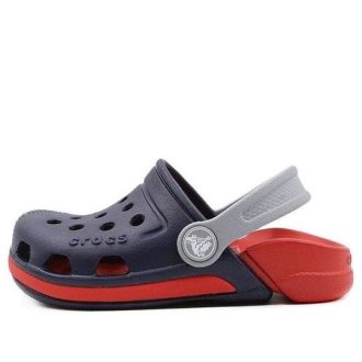 Sandalias Crocs Electro 3 Outdoor Beach Sports para niño grande, color azul y rojo (204991-4BA)
