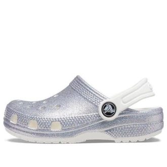 Sandalias Crocs (GS) Classic Glitter «Blanco Plateado» 206993-94S