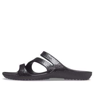 Sandalias Crocs Kadee II Glitter para mujer, color negro, 207315-001