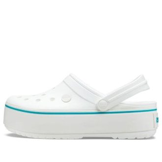 Sandalias Crocs ligeras y cómodas para exteriores, color blanco y azul, 205434-1E0