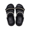 Sandalias Crocs Mega Crush Pearl con volantes para mujer, color negro, 210179