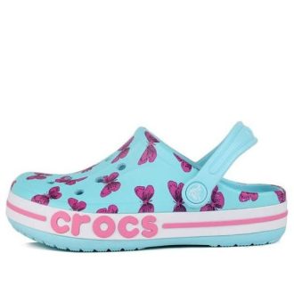 Sandalias Crocs (PS) 4 con estampado para exteriores, de tacón plano, para playa, color azul, 206178-4O9 Sandalias Crocs (PS) 4 con estampado para exteriores, de tacón plano, para playa, color azul, 206178-4O9