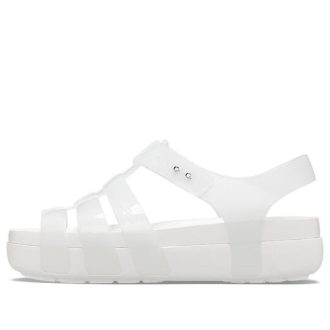 Sandalias Crocs Splash Glossy Fisherman para mujer, color blanco, 209267-100