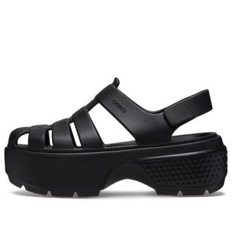 Sandalias Crocs Stomp Fisherman para mujer, color negro, 209938-001