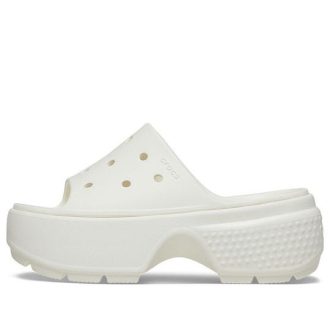 Sandalias Crocs Stomp para mujer, color blanco, 209346-0WV