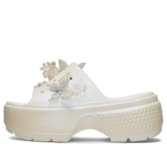 Sandalias Crocs Stomp para mujer, color blanco, 210180-100