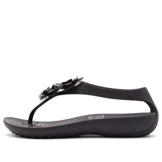 Sandalias Crocs transpirables, cómodas y ligeras, color negro, para mujer, 205600-060