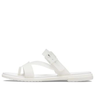 Sandalias Crocs Tulum para mujer, color blanco translúcido, 207173-159